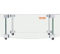VEVOR Pare-flamme de foyer 740 x 214 mm pare-flamme rond en verre 6 mm d'épaisseur pare-flamme transparent en verre trempé pour propane gaz extérieur terrasse arrière-cour