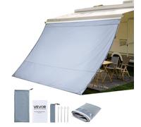 VEVOR Paroi Avant pour Store de Camping-car 2x2,8 m, Façade de Store Compatible avec Auvent 3 m, Pare-soleil Caravane Voyage, avec Couverture Zippée en PU UV50+, Maille Polyester Double Couture