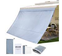 VEVOR Paroi Avant pour Store de Camping-car 2x3,3 m, Façade de Store Compatible avec Auvent 3,5 m, Pare-soleil Caravane Voyage, avec Couverture Zippée UV50+ en PU, Maille Polyester Double Couture