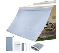 VEVOR Paroi Avant pour Store de Camping-car 2x3,3 m, Façade de Store Compatible avec Auvent 3,5 m, Pare-soleil Caravane Voyage, avec Couverture Zippée UV50+ en PU, Maille Polyester Double Couture