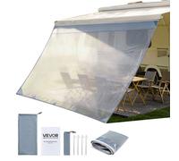 VEVOR Paroi Avant pour Store de Camping-car de 2x3,3 m, Façade de Store Compatible avec Auvent de 3,5 m, Pare-soleil pour Caravane Camping Voyage, en Maille Polyester Respirant, Double Couture