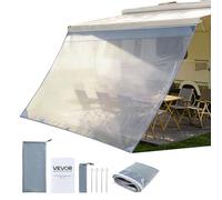 VEVOR Paroi Avant pour Store de Camping-car de 2x3,3 m, Façade de Store Compatible avec Auvent de 3,5 m, Pare-soleil pour Caravane Camping Voyage, en Maille Polyester Respirant, Double Couture
