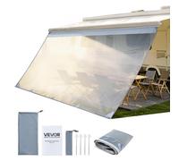 VEVOR Paroi Avant pour Store de Camping-Car de 2x4,3 m, Façade de Store Compatible avec Auvent de 4,5 m, Pare-Soleil pour Caravane Camping Voyage, en Maille Polyester Respirant, Double Couture