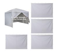 VEVOR Paroi Latérale de Tonnelle 3x2 m Panneau Latéral de Tente Tonnelle Lot de 4 pour Événements d'Extérieur, Stands de Vendeur, Camping, avec Couche Imperméable, Coupe-vent et Pare-soleil, Blanc