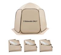 VEVOR Paroi Latérale pour Tente Abri 3030x2650 mm Panneau Latéral pour Abri 3 PCS Paroi d'Ombrage pour Activités Plein Air, en Tissu Oxford 300D Enduit Argenté, 1680x1290 mm, Beige, Tente Non Incluse