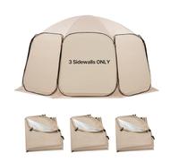 VEVOR Paroi Latérale pour Tente Abri 4500x4250 mm Panneau Latéral pour Abri 3 PCS Paroi d'Ombrage pour Activités Plein Air, en Tissu Oxford 300D Enduit Argenté, 1680x1600 mm, Beige, Tente Non Incluse