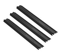 VEVOR Passe Câble Sol Lot de 3 Cache Câbles Capacité de Charge 907 kg Rampe de Protection Fils Électriques Robuste 100x13x2 cm Canal 4x1,3 cm pour Maison, Intérieur, Extérieur, Bureau, Entrepôt, École