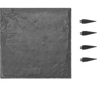 VEVOR Pavés de jardin, 16 pièces, 395x395 mm, dalle de trottoir décorative avec piquets, pavés en plastique, dalle en pierre en résine PC+ABS, aspect pierre pour pelouse, paysage de terrasse, gris