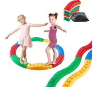 VEVOR Pavés de poutre d'équilibre, 8 pièces Balance Boards pour jeunes enfants avec surface structurée antidérapante et patins en caoutchouc, jouets Montessori , Jouer à l'intérieur et à l'extérieur