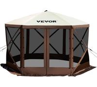 VEVOR Pavillon-Screen-Tent, 10 x 10 pieds, abri de camping pop-up à 6 côtés avec fenêtres en filet, sac de transport portable, piquets de terre, grandes tentes d'ombre pour camping en plein air, pelou