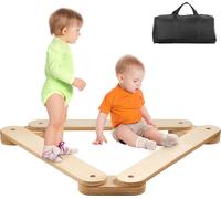 VEVOR Pédales de poutre d'équilibre, 3 pièces de planches d'équilibre en bois pour jeunes enfants, jouets Montessori pour enfants de 2 à 6 ans, développe la coordination et la motricité globale, parco