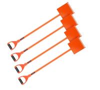 VEVOR Pelle à bardeaux, lot de 4, pelle à toiture, poignée en D, acier haute dureté 45#, outil léger pour arracher facilement les bardeaux et les clous, pour un usage commercial et résidentiel, orange