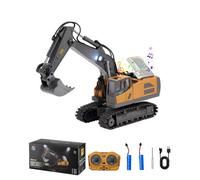 VEVOR Pelleteuse Télécommandée 11 Canaux Excavatrice RC Enfants Échelle 1:20 avec Lumière et Son, Batteries Rechargeables 1200 mAh, Jouet Véhicule de Construction, pour Enfant, Cadeau d'anniversaire