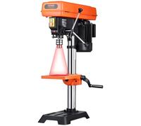 VEVOR Perceuse à Colonne d'Établi 254 mm, Moteur à Induction, 550 W, Vitesse Réglable 550/950/1500/2000/2500 tr/min, Table de Travail Inclinable 0-45°, Positionnement par Rayons X, pour Bois et Métal