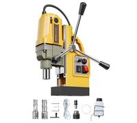 VEVOR Perceuse Magnétique 1200 W, Perceuse à Colonne Force 12500 N, Vitesse Variable, Max. Diamètre d'Alésage 40 mm, avec 2 Forets de Carottage, pour Installation Construction Chantier, Jaune