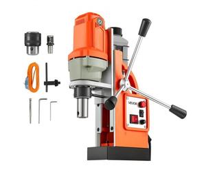 VEVOR Perceuse Magnétique 1200 W, Perceuse à Colonne Portable, Force 10000 N, Vitesse 900 tr/min, Diamètre d'Alésage de 38 mm, avec Tige Weldon, pour Surfaces Métalliques, Construction Chantier
