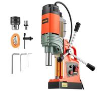 VEVOR Perceuse Magnétique 1350 W, Perceuse à Colonne Portable, Force 12500 N, Vitesse 0-800 tr/min, Diamètre d'Alésage de 50 mm, avec Tige Weldon, pour Surfaces Métalliques, Travaux de Rénovation