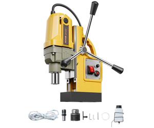 VEVOR Perceuse Magnétique 1400 W, Perceuse à Colonne Force 12500 N, Vitesse à Vide 800 tr/min, Max. Diamètre d'Alésage 40 mm, pour Amélioration de l’Habitat Construction Chantier, Jaune