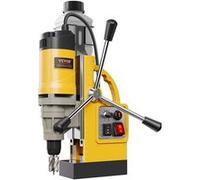 VEVOR Perceuse Magnétique 1400 W, Perceuse à Colonne Force 12800 N, Vitesse Variable, Max. Diamètre d'Alésage 50 mm, avec 6 Forets de Carottage, pour Installation Construction Chantier, Jaune