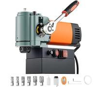 VEVOR Perceuse Magnétique à Profil Bas 1300 W, Perceuse à Colonne Portable, Force 10000 N, Vitesse 650 tr/min, Diamètre d'Alésage de 35 mm, avec Tige Weldon, pour Surfaces Métalliques, Rénovation