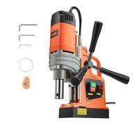 VEVOR Perceuse Magnétique Diamètre 40 mm Profondeur 50 mm Carotteuse à Diamant 1300 W 13000 N 810 tr/min Perceuse à Colonne Trou Net pour Rénovation Maison Construction de Navire Chemin de Fer Pont
