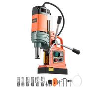 VEVOR Perceuse Magnétique, Moteur 1450 W, Perceuse à Colonne Portable, Diamètre de Carottage 50 mm, Force Magnétique 13000 N, 6 Forets de Carottage, Vitesse Variable, pour Surfaces Métalliques