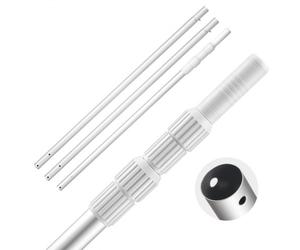 VEVOR Perche de piscine télescopique de 1 à 4,6 m, poteau de piscine professionnel réglable avec 2 rallonges, bâton de nettoyage en alliage d'aluminium, pour épuisette, brosse, tête d'aspirateur
