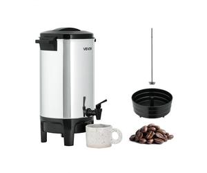 VEVOR Percolateur à Café 4,5 L 30 Tasses, Distributeur de Boissons Chaudes avec Robinet Anti-goutte, Infusion Rapide, Contrôle Automatique de la Température, pour Restauration Bar Café Restaurant
