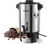 VEVOR Percolateur à Café 4,5 L 30 Tasses Distributeur de Boissons Chaudes, Pour Thé Chocolat Bureau Restauration Fête, Marmite à Vin Chaud 84-94 ℃, Fontaine à Café Infusion Rapide, Robinet Anti-goutte