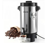 VEVOR Percolateur à Café 6,3 L 42 Tasses Distributeur de Boissons Chaudes, Pour Thé Chocolat Bureau Restauration Fête, Marmite à Vin Chaud 84-94 ℃, Fontaine à Café Infusion Rapide, Robinet Anti-goutte