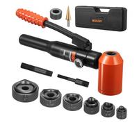 VEVOR Perforatrice Hydraulique 10 T, Kit de Perforation Hydraulique avec 6 Poinçons 12,7-50,8 mm, Outil de Poinçonnage pour Métal Inox Aluminium Plastique, Atelier Chantier Installation Électrique