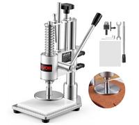 VEVOR Perforatrice Manuelle pour Cuir 10 x 10 cm, Presse à Main 160 kg, Course de 40 mm, Fixation par Mandrin, Structure Robuste, Poinçonnage et Embossage pour Cuir, Tissu, Papier et Silicone
