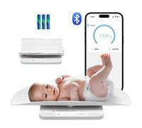 VEVOR Pèse-bébé Numérique, Balance Bébé Intelligent Bluetooth 2-en-1, avec Plateau Amovible, Fonction de Maintien et de Tare, Capacité 30 kg, 5 Unités, 3 Piles, pour Tout-petit, Animaux Domestiques