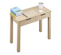 VEVOR Petit Bureau avec tiroirs pour Chambre à Coucher, Table d'étude Simple et Moderne pour Dessiner, Lire et écrire, Bureau d'ordinateur rectangulaire en MDF avec Rangement, pour Maison, Bois Clair