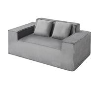 VEVOR Petit Canapé 2 Places, Causeuse de Salon de 160 cm, en Velours Côtelé, avec Ressorts Ensachés, Coussins Moelleux et Siège Confortable, Meuble pour Chambre Maison, Bureau ou Appartement, Gris