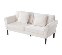 VEVOR Petit Canapé 2 Places, Causeuse de Salon de 176 cm, en Velours, avec Ressorts Sinueux, Coussins Moelleux et Cadre Robuste, Confortable, Meuble pour Chambre, Bureau ou Appartement, Blanc
