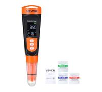 VEVOR pH Mètre Numérique, Testeur de pH/EC/TDS pour Analyse de l'Eau, Kit de Test Portable avec Sonde Étanche IP68, pour Aquarium, Hydroponie, Piscine, Eau Potable, Poudre d'Étalonnage, Écran VA