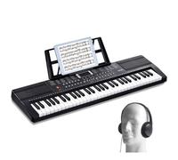 VEVOR Piano Numérique 61 Touches 200 Tons 200 Rythmes Clavier Électrique pour Débutants, avec 60 Morceaux de Démonstration, 2 Haut-Parleurs, Casque, Écouteurs, Pupitre à Partitions, Autocollants