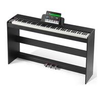 VEVOR Piano numérique, 88 touches entièrement pondérées, ensemble piano à clavier électrique avec double clavier, haut-parleurs, support, casque, 200 sons et rythmes, Bluetooth USB MIDI pour débutants