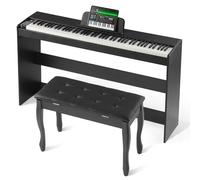 VEVOR Piano numérique, 88 touches entièrement pondérées, ensemble piano à clavier électrique, mode double clavier, haut-parleurs, double banc, 200 sons et rythmes, Bluetooth USB MIDI, pour débutants