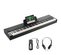 VEVOR Piano numérique, 88 Touches entièrement pondérées, Ensemble Piano à Clavier électrique Portable avec Double Clavier, Haut-parleurs, pédale de Sustain, Casque, Bluetooth USB MIDI, pour débutants