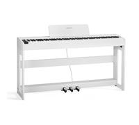 VEVOR Piano Numérique 88 Touches Lestées, Mode Double Clavier Haut-parleurs, avec Pupitre à Partitions, Support, Pédale Sustain, Adaptateur CC, 280 Sonorités, Connexion Sans Fil, pour Débutants, Blanc