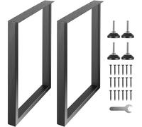VEVOR Pied de Table 2PCS Pieds de Bureau Réglables Carrés 711 mm en Acier Massif Capacité de Charge 454 kg Pieds de Meubles Noirs Modernes avec Accessoires Nombreux pour Maison Bureau Salle à Manger