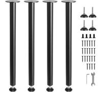 VEVOR Pied de Table 4PCS Pieds de Bureau Réglables 711,2 cm en Acier Massif Capacité de Charge 544 kg Installation Rapide Pieds de Meubles Noirs Robustes pour Bricolage Maison Bureau Salle à Manger