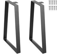 VEVOR Pied de Table Basse 2PCS Pieds de Bureau de Remplacement Trapézoïdaux 40,6 cm Acier Massif Capacité de Charge 181 kg Pieds de Tables de Nuit Noirs Meubles Modernes pour Maison Bureau d'enfants
