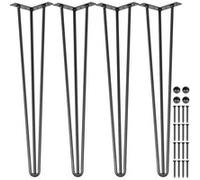 VEVOR Pieds de table en épingle à cheveux de 20 pouces Ensemble de pieds de table en épingles 4 Pc Pieds de table en épingle à cheveux en acier avec 3 Tiges