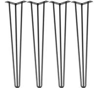 VEVOR Pieds de table en épingle à cheveux de 71,1 cm Ensemble de pieds de table en épingles 4 Pc Pieds de table en épingle à cheveux en acier avec 3 Tiges