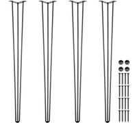 VEVOR Pieds de table en épingle à cheveux de 101,6 cm Ensemble de pieds de table en épingles 4 Pc Pieds de table en épingle à cheveux en acier avec 3 Tiges