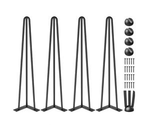 VEVOR Pieds de table en épingle à cheveux de 50,8 cm Ensemble de pieds de table en épingles 4 Pc Pieds de table en épingle à cheveux en acier avec 3 Tiges
