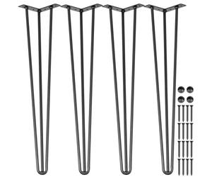 VEVOR Pieds de table en épingle à cheveux de 55,9 cm Ensemble de Pieds de Table en épingles 4 Pc Pieds de table en épingle à cheveux en acier avec 3 Tiges